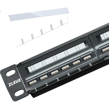 Патч-панель ZLEUE ZL-P6A 19" 3U 24 порта Cat 6 с модулями и организатором кабеля Черная