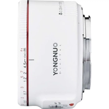YONGNUO YN50mm F1.8II, повнокадровий об'єктив для дзеркальної фотокамери Canon з фіксованою фокусною відстанню, портретний об'єктив із великою діафрагмою, білий корпус