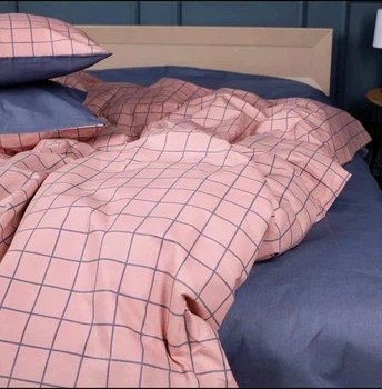 Простирадло Бязь 17-0731 Pink & Gray Plaid 110*160