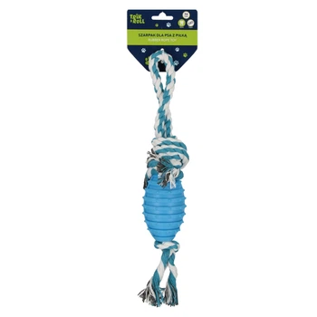 Szarpak dla psa z piłką TRIK&ROLL 34cm niebiesko-biały (5905523692211)
