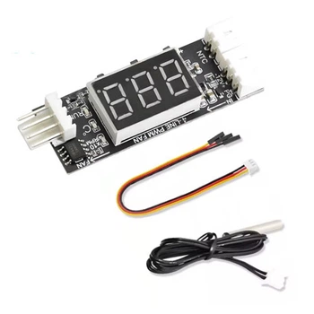 Цифровой PWM регулятор скорости 4-проводных вентиляторов 12V с дисплеем и термодатчиком (25 кГц, NTC 10K)