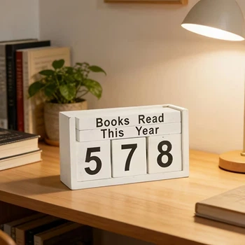 Трекер чтения «Books Read This Year» деревянный белый