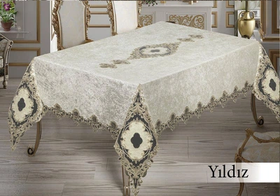 Скатертина Maison Royale 120114301 160х350 см Велюр Бежевий