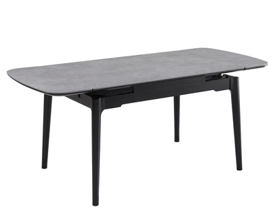 Стіл DUBLIN CERAMIC 120(180)*80 світло-сірий/чорний каркас