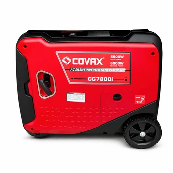 Инверторный генератор-чемодан COVAX CG7800i (5.5-6.0 кВт) с Дисплеем, Электростартером, Колесами и Пультом