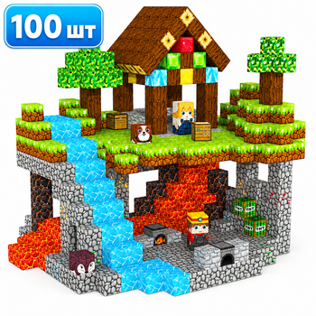 Магнитный конструктор Minecraft 100 шт по игре Майнкрафт Поиск сокровищ Mk001028