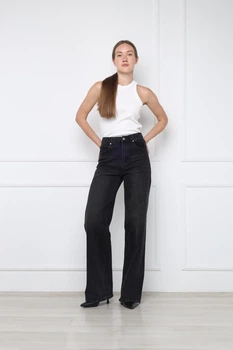 Джинсы wide leg женские M цвет черный YUKI ЦБ-00295752
