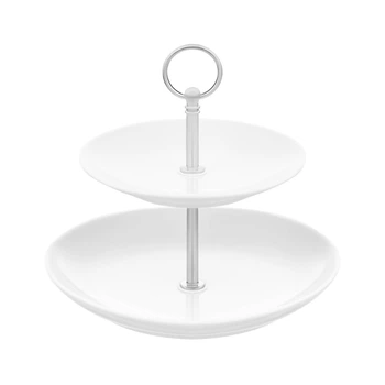 Блюдо 2-х ярусное Ardesto AR0958 16х16х17.5 см белое