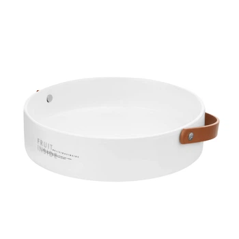 Фруктовница круглая Ardesto AR0961 22х22х5.5 см белая