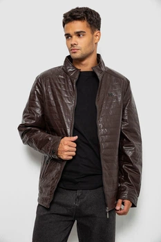 Куртка мужская однотонная экокожа коричневый 214R603-5 AGER XL