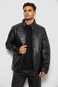 Куртка мужская однотонная экокожа черный 214R603-5 AGER M