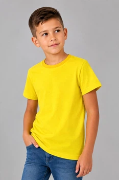 Футболка дитяча NoBrand Classic Жовтий бавовна однотонна базова 98 (TSH-BOY-YEL-98)
