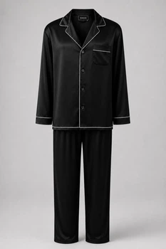 Чоловіча піжама із італійського шовку BOBRAND "Premium Black" - XL