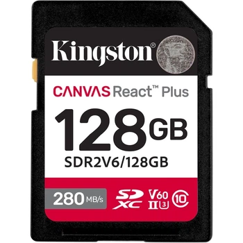 Карта пам'яті Kingston SDXC Canvas React Plus 128GB Class 10 UHS-II U3 V60 (SDR2V6/128GB) [120443]