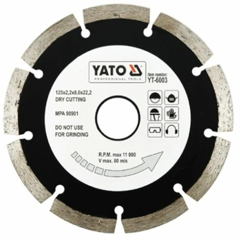 Диск відрізний алмазний Yato Segment 125x8,0x22,2мм (YT-6003)
