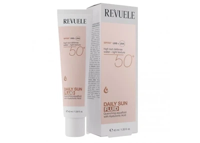 Ежедневный солнцезащитный флюид для лица с гиалуроновой кислотой SPF 50+ 40мл Revuele