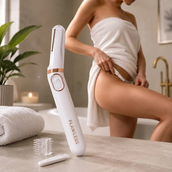 Женский триммер Flawless Bikini для зоны бикини и лица, компактный беспроводной шейвер на батарейке AAA