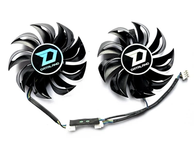Вентилятор кулер для видеокарты Dataland PowerColor RX 460 550 560 (orgnl) 75 мм Apistek GA81B2U комплект 2 шт (№291)