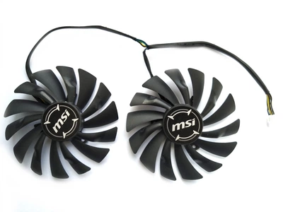 Вентилятор кулер для видеокарты MSI GTX 1060 1070 Ti 1080 Ti Armor (orgnl) 95 мм PowerLogic PLD10010S12HH (PLD10010B12HH) комплект 2 шт (№91.3)