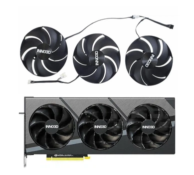 Вентилятор кулер для видеокарты Inno3D RTX 4070 4080 4090D X3 (orgnl) 99 мм FirstD FD10020M12D комплект 3 шт (№571)