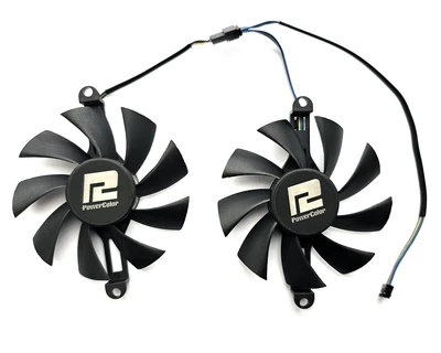 Вентилятор кулер для видеокарты PELADN MLLSE RX 580 5500 XT 5600 GTX 1660 Ti RX 6600M 83 мм 4-pin (FL8015 XY-D09015B) комплект 2 шт (№96)