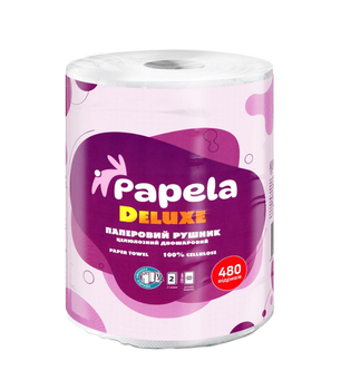 Полотенце бумажное Papela DeLuxe двухслойное на 480 отрывов 58 метров (4820270940112)