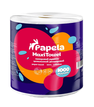 Полотенце бумажное Papela MaxiTowel двухслойное на 1000 отрывов 110 метров (4820270940129)