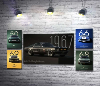 Картина Разные серии Ford Mustang 129x66 см Модуль №15 (006044)