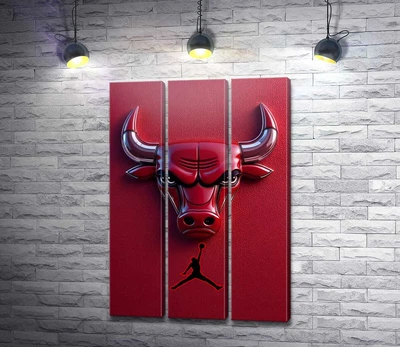 Модульная картина Chicago Bulls лого 60x90 см Модуль №2 (006342)