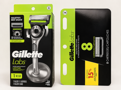 Мужской набор для бритья Gillette Labs Exfoliating (станок магнитная подставка и 9 сменных картриджей)