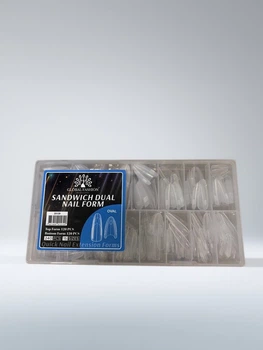 Global Fashion Sandwich Dual Nail Form Овал — двосторонні форми «Сендвіч» для нарощування нігтів, 240 шт 15 розмірів