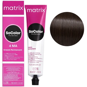 Крем-фарба для волосся MATRIX SoColor Pre-Bonded 4MA шатен мокка попелястий 90 мл