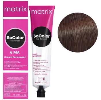 Крем-фарба для волосся MATRIX SoColor Pre-Bonded 6MA темний блондин мокка попелястий 90 мл