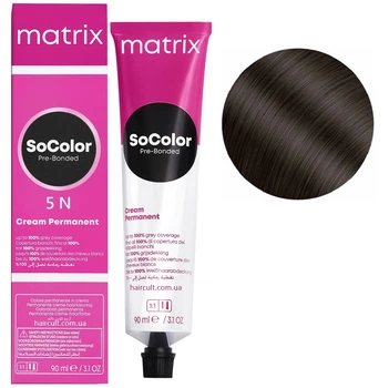 Крем-фарба для волосся MATRIX SoColor Pre-Bonded 5N світлий шатен натуральний 90 мл