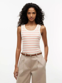 Майка женская Tommy Hilfiger XW08263-DW5(Rich Cream-Sunset Coral Stripe) XS Кремовая (198928098879)