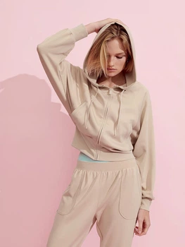 Толстовка на блискавці з капюшоном жіноча Victoria's Secret 27299373(61H1) XS Бежева (199294558479)