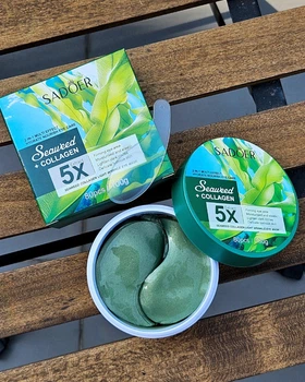 Гидрогелевые патчи для глаз с водорослями и коллагеном SADOER 5X Extract Seaweed + Collagen Light Wrinkle Eye Mask, 100 g 80 шт