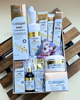 Набор косметики для ухода SADOER Collagen Anti-Aging Face Cream 6 в 1 (мусс, сыворотка, маска, крем для лица, рук, кожи вокруг глаз)