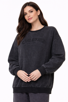 Стильний жіночий світшот oversize (варка) чорний