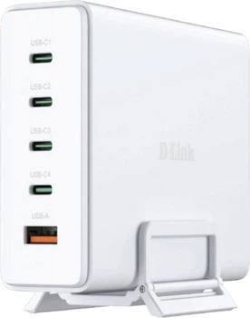 Зарядна станція D-Link DCF-241 4xUSB-C + USB-A 240W GaN PD 3.1 QC 4.0 (DCF-241)