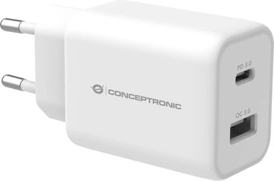Ładowarka Conceptronic ALTHEA11W USB-C + USB-A 33W PD 3.0 PPS QC 3.0 Biała (ALTHEA11W)