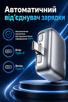 Автоматический отсоединитель зарядки Type-C 5А, 5-28 В, 2 режима, для смартфонов и ноутбуков