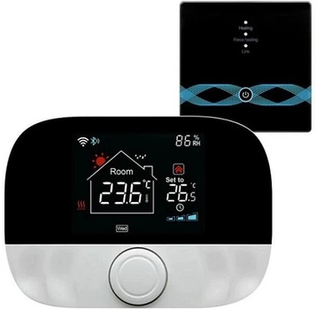 Програмований термостат для газового котла TUYA Wi-Fi RF 433 МГц 3 А Чорний  (HT260065)