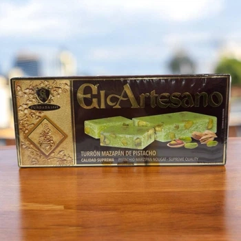 Туррон (нуга) El Artesano Turrón Mazapán de Pistacho с марципаном и фисташками 150 г