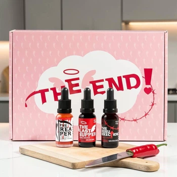 Набір соусів The End! Hot Sauce Gift Set The Reaper The Last Supper Resurrection екстремально гострі 3 шт по 20 мл