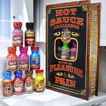 Набір гострих соусів Ghost Hot Sauce Challenge Book of Pleasure and Pain 12 шт 200 г