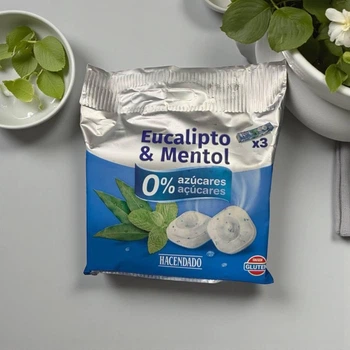 Леденцы Hacendado Eucalipto & Mentol без сахара и глютена эвкалипт-ментол 3x31 г