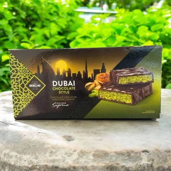 Молочний дубайський шоколад Berclau Dubai Chocolate Style з фісташками та катаїфі 200 г