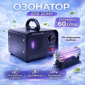 Озонатор воздуха YH-MAX 60 г/ч для дома, квартиры на кварцевых трубках