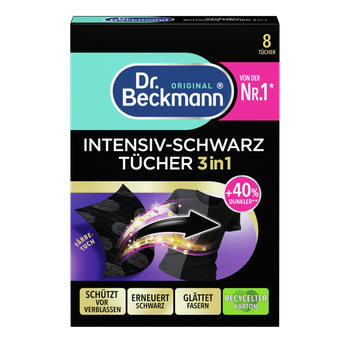 Серветки для прання чорної білизни Dr.Beckmann Intensiv-Schwarz Tucher 3in1 8шт